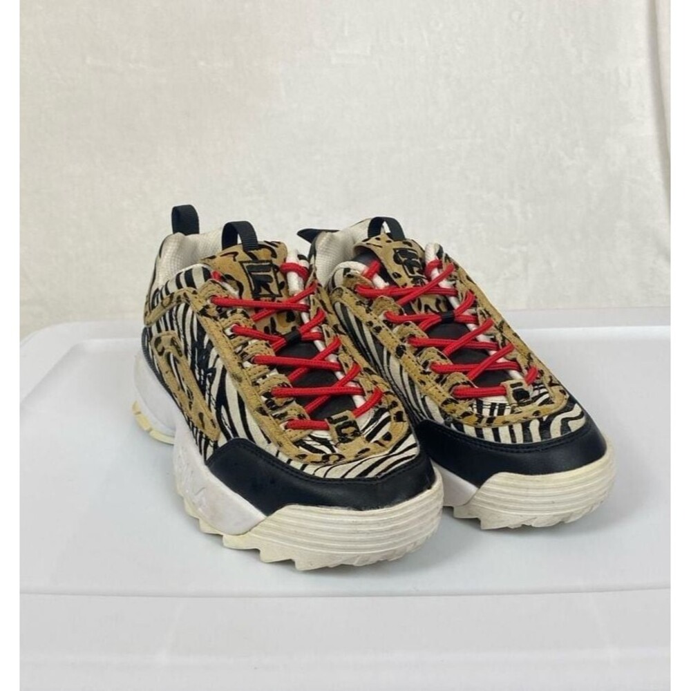 FILA Disruptor II Animal Print Zebra Leopard Sneakers US 7.5